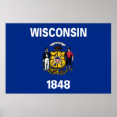 Staatsflagge Wisconsin Poster (Vorne)