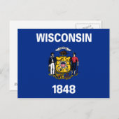 Staatsflagge Wisconsin Postkarte (Vorne/Hinten)
