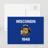 Staatsflagge Wisconsin Postkarte (Vorne/Hinten)