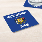 Staatsflagge Wisconsin Rechteckiger Pappuntersetzer (angewinkelt)