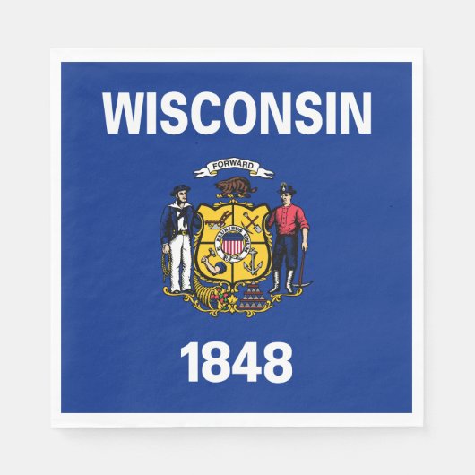 Staatsflagge Wisconsin Serviette (Vorderseite)