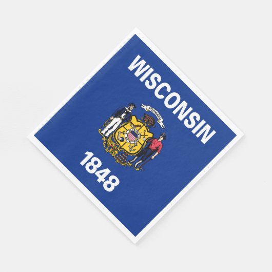Staatsflagge Wisconsin Serviette (Ecke)
