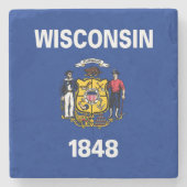 Staatsflagge Wisconsin Steinuntersetzer (Vorderseite)