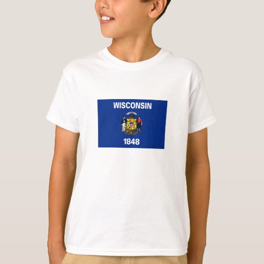 Staatsflagge Wisconsin T-Shirt (Vorderseite)