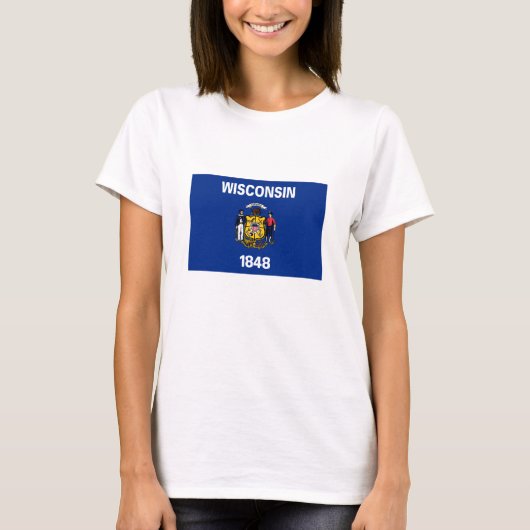 Staatsflagge Wisconsin T-Shirt (Vorderseite)