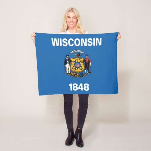 Staatsflagge Wisconsin, USA Fleecedecke (Beispiel)