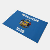 Staatsflagge Wisconsin, USA Fußmatte (Schrägansicht)