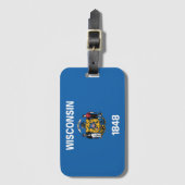 Staatsflagge Wisconsin, USA Gepäckanhänger (Vorderseite Vertikal)