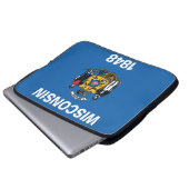 Staatsflagge Wisconsin, USA Laptopschutzhülle (Vorne Knopf)