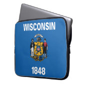 Staatsflagge Wisconsin, USA Laptopschutzhülle (Vorderseite Links)