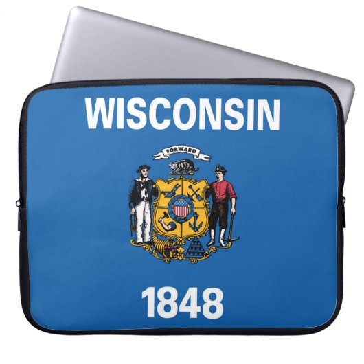 Staatsflagge Wisconsin, USA Laptopschutzhülle (Vorderseite)
