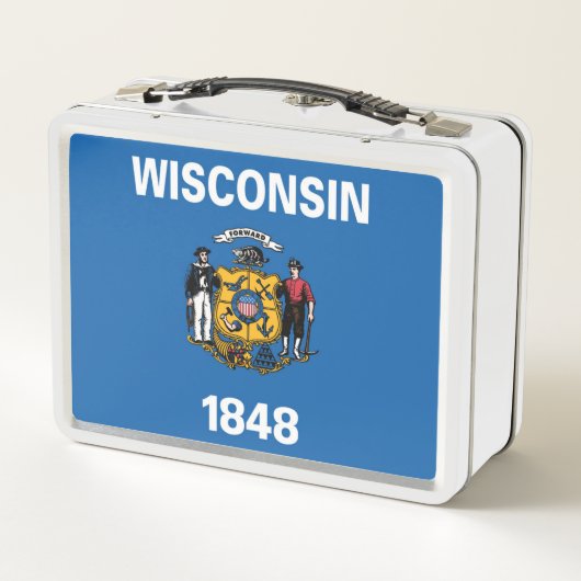 Staatsflagge Wisconsin, USA Metall Brotdose (Rückseite)