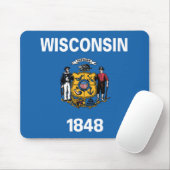 Staatsflagge Wisconsin, USA Mousepad (Mit Mouse)