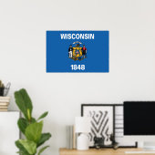 Staatsflagge Wisconsin, USA Poster (Heimbüro)
