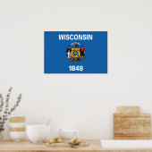 Staatsflagge Wisconsin, USA Poster (Küche)