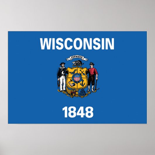 Staatsflagge Wisconsin, USA Poster (Vorne)