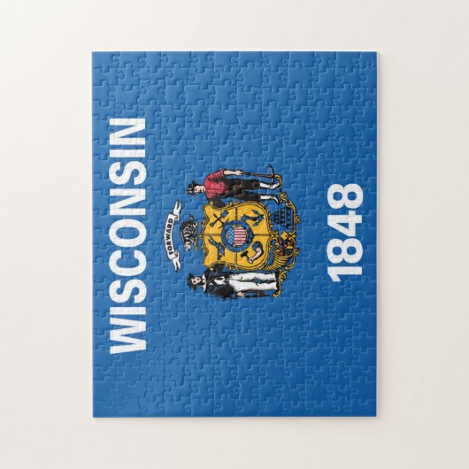 Staatsflagge Wisconsin, USA Puzzle (Vertikal)