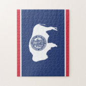 Staatsflagge Wyoming, USA Puzzle (Vertikal)