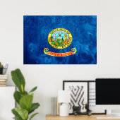 Staatsflaggengrunge von Idaho Poster (Heimbüro)