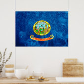 Staatsflaggengrunge von Idaho Poster (Küche)