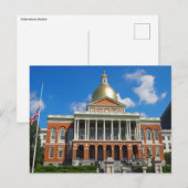 Staatsgebäude Boston Postkarte (Vorne/Hinten)