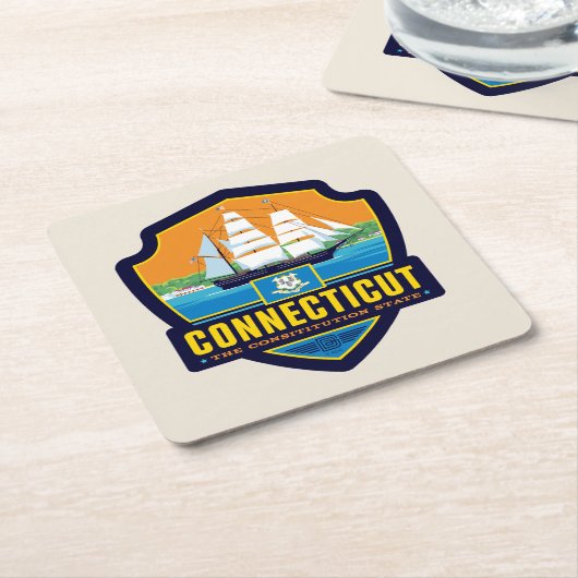 Staatsstolz| Anschluss Rechteckiger Pappuntersetzer (angewinkelt)