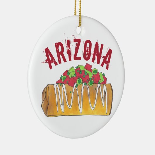 Staatsstolz Arizona AZ Tex Mex Chimichanga Keramik Ornament (Rechts)