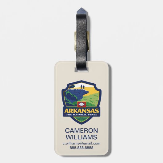Staatsstolz | Arkansas Gepäckanhänger (Rückseite vertikal)