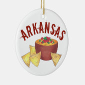 Staatsstolz Arkansas Style Cheese Queso Dip Nachos Keramik Ornament (Rechts)