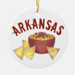 Staatsstolz Arkansas Style Cheese Queso Dip Nachos Keramik Ornament