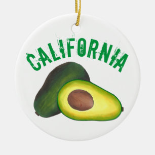 Staatsstolz CA California Ripe Avocado Feinschmeck Keramik Ornament