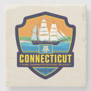 Staatsstolz   Connecticut Steinuntersetzer