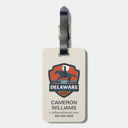 Staatsstolz | Delaware Gepäckanhänger (Rückseite vertikal)