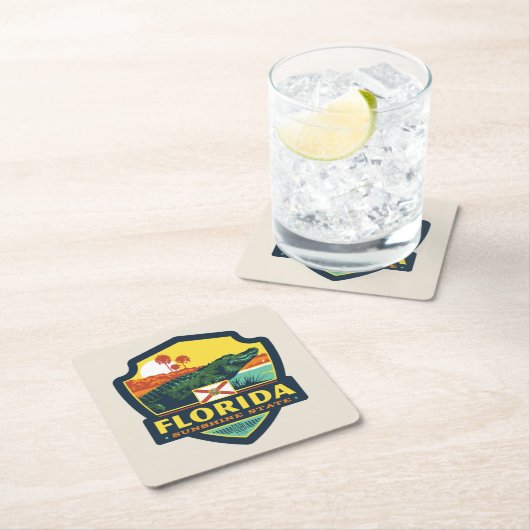 Staatsstolz| Florida Rechteckiger Pappuntersetzer (Vor Ort)