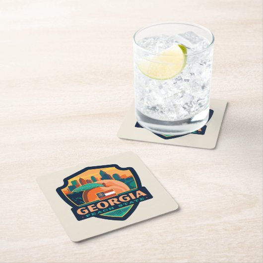 Staatsstolz | Georgien Rechteckiger Pappuntersetzer (Vor Ort)