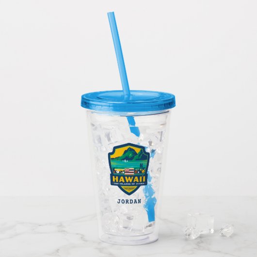 Staatsstolz | Hawaii Acryltrinkbecher (Vorderseite Ice)