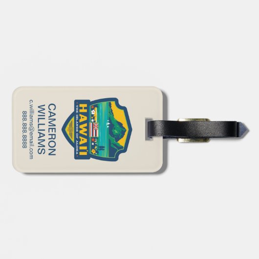 Staatsstolz | Hawaii Gepäckanhänger (Rückseite horizontal)