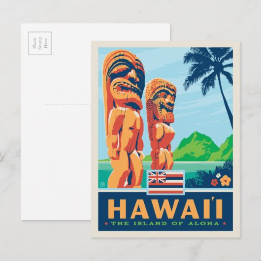 Staatsstolz | Hawaii Postkarte (Vorne/Hinten)