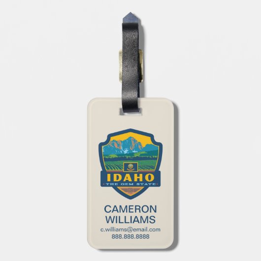 Staatsstolz | Idaho Gepäckanhänger (Rückseite vertikal)