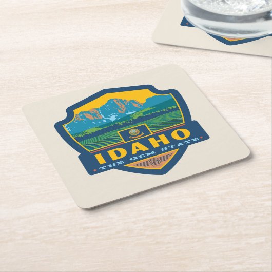 Staatsstolz | Idaho Rechteckiger Pappuntersetzer (angewinkelt)