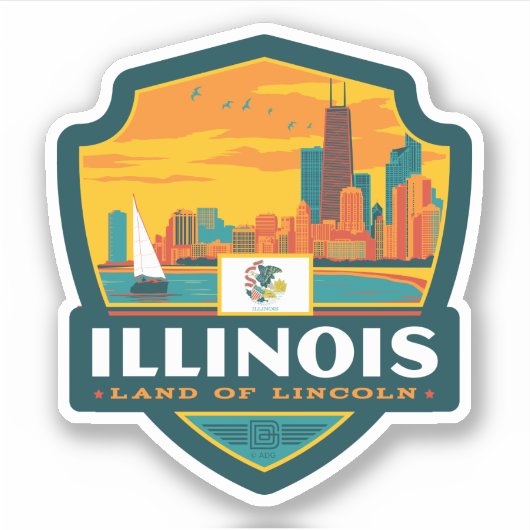Staatsstolz | Illinois Aufkleber (Vorderseite)
