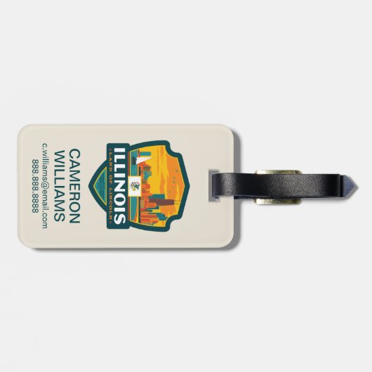 Staatsstolz | Illinois Gepäckanhänger (Rückseite horizontal)