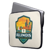 Staatsstolz | Illinois Laptopschutzhülle (Vorderseite Links)