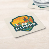 Staatsstolz | Illinois Rechteckiger Pappuntersetzer (angewinkelt)
