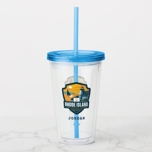 Staatsstolz | Insel Rhode Acryltrinkbecher (Vorderseite)