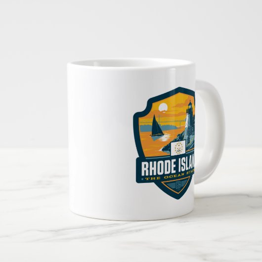 Staatsstolz | Insel Rhode Jumbo-Tasse (Vorderseite Rechts)