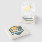 Staatsstolz | Insel Rhode Steinuntersetzer (Seitenansicht)