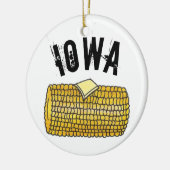 Staatsstolz IOWA Buttered Corn auf dem Cob Keramik Ornament (Links)