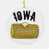 Staatsstolz IOWA Buttered Corn auf dem Cob Keramik Ornament (Hinten)