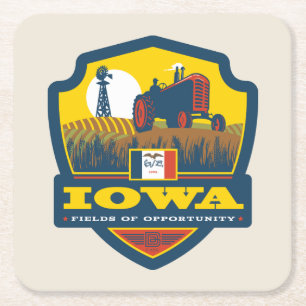 Staatsstolz  Iowa Rechteckiger Pappuntersetzer